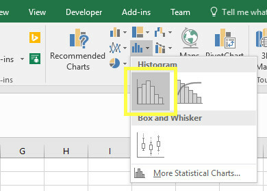 гистограмма вставить Excel