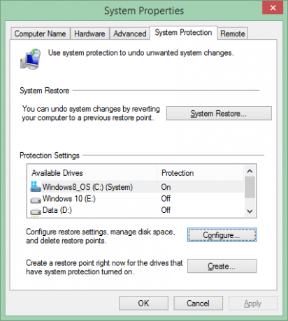 Защита системы Windows 8