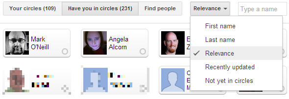 Управление Google + круги