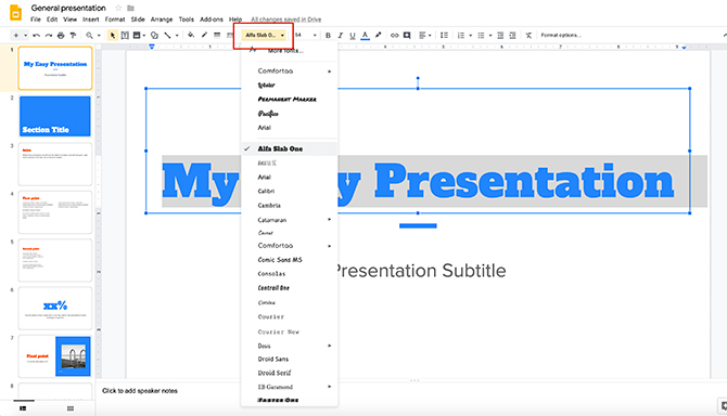 Как создать презентацию Google Slides Изменить стиль шрифта