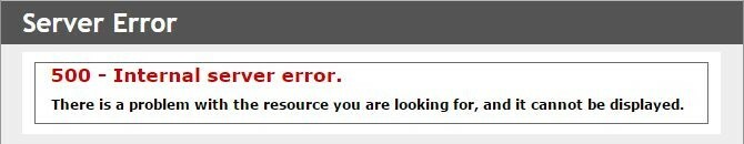 Внутренняя ошибка сервера CIC 500
