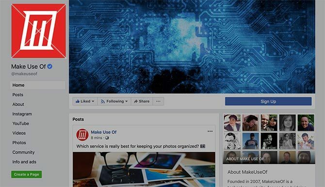 Размер профиля фотографии в Facebook