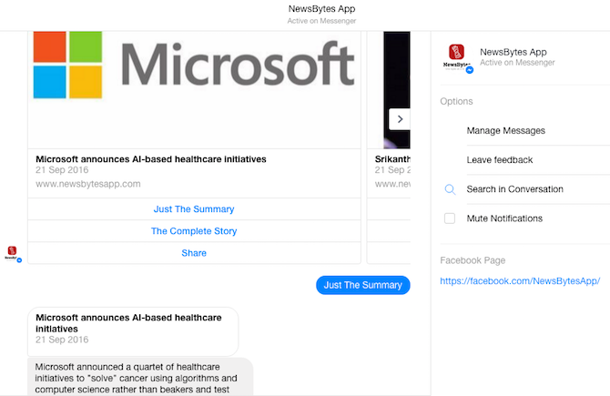 Facebook Messenger Bot - NewsBytes
