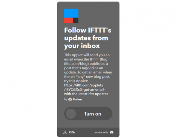 Руководство Ultimate IFTTT: используйте самый мощный инструмент в Интернете, как профессионал 12IFTTT UpdatesToInbox