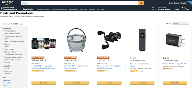 Скриншот Amazon