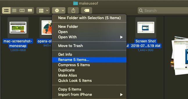 Переименовать несколько файлов в MacOS Finder
