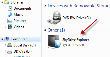 Простое управление файлами на Windows Skydrive с помощью Skydrive Explorer mycomputer