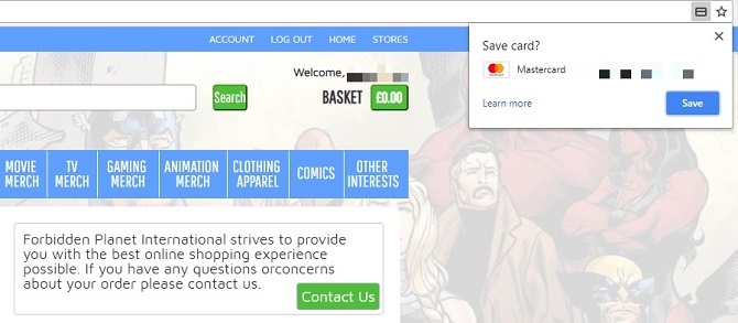 Можете ли вы доверять своему браузеру информацию о кредитной карте? Карта Chrome сохранить