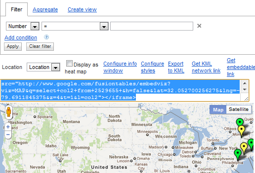 Мгновенная визуализация данных и информации с помощью Google Fusion Tables fusiontable12