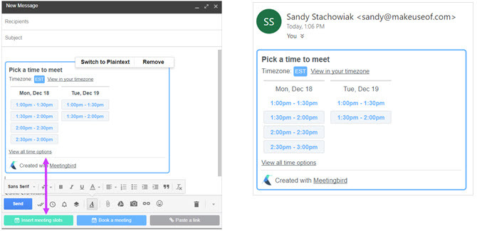 Meetingbird - расширение бизнеса Google Chrome