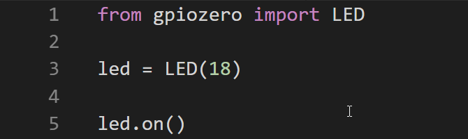 Настройка светодиода с помощью GPIO Zero